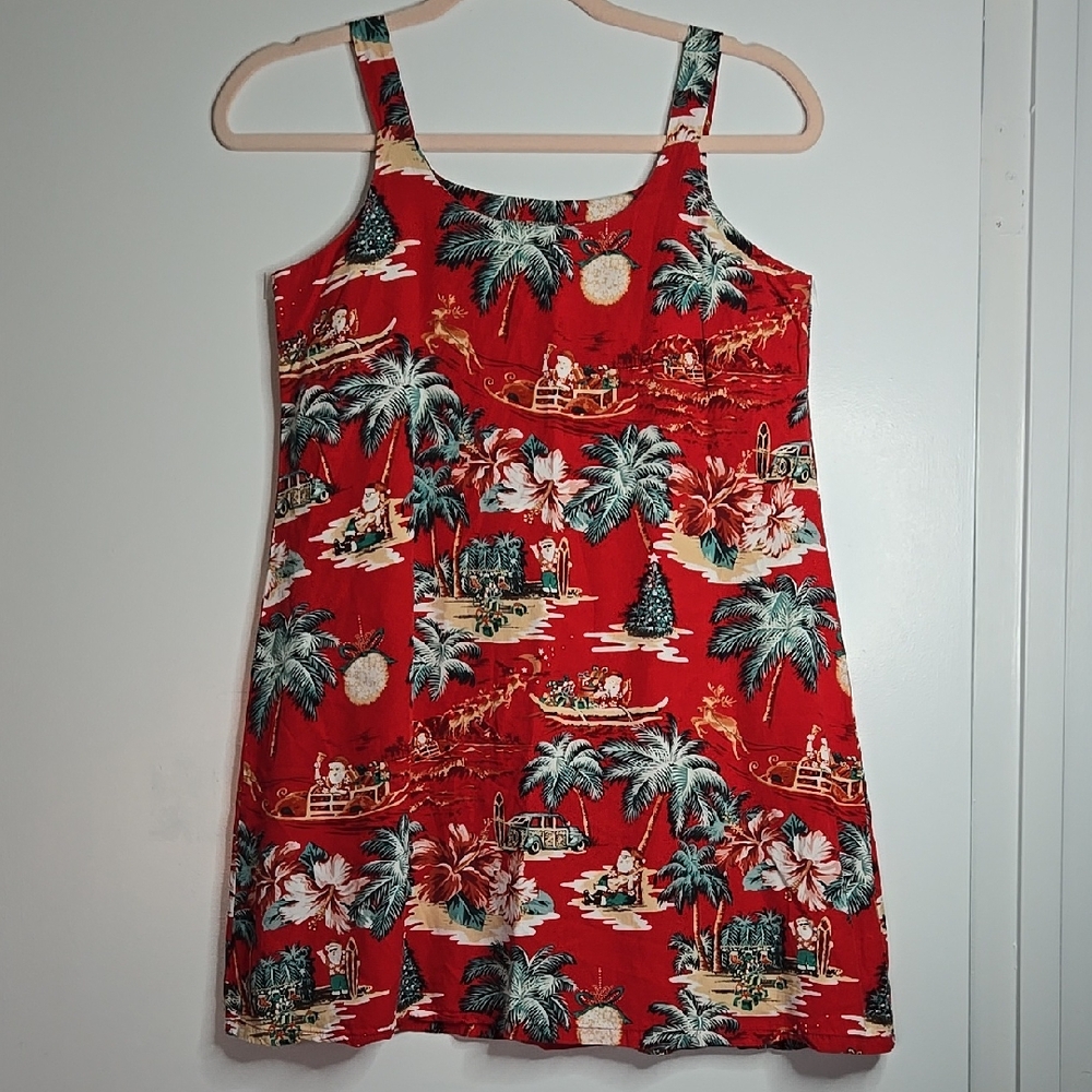 🎅🎅🎅Hawaiian Reserve Collection Tropical Christmas w/Santa Dress Girls Sz 12